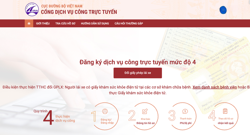 Truy cập trang web dịch vụ công