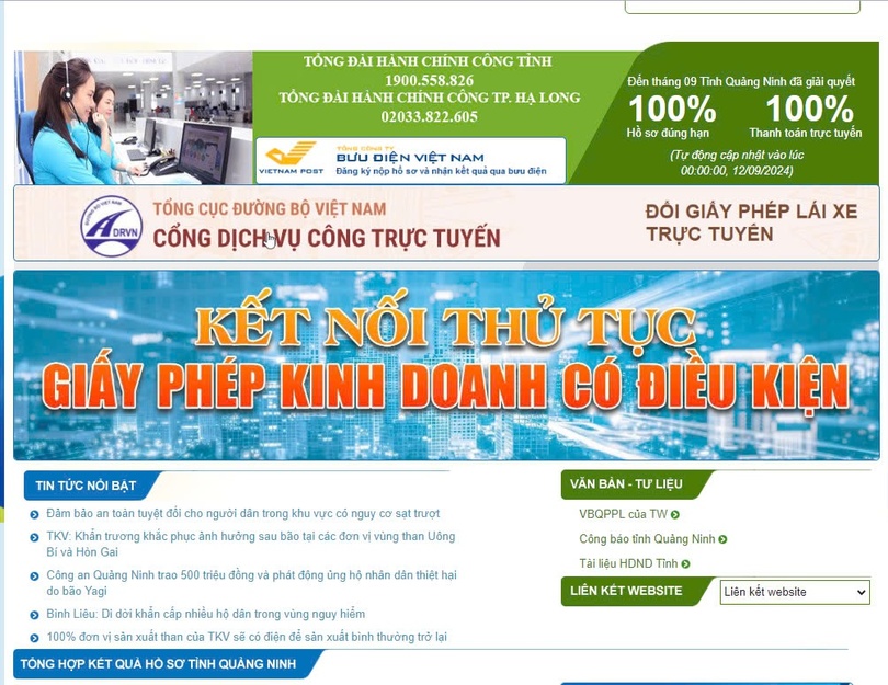 Website Cổng Dịch Vụ Công Quảng Ninh