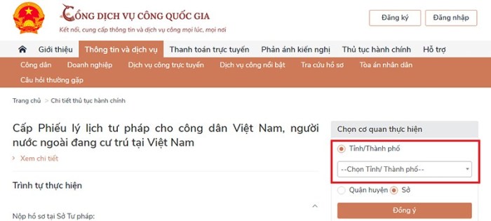 Hướng dẫn làm lý lịch tư pháp chi tiết