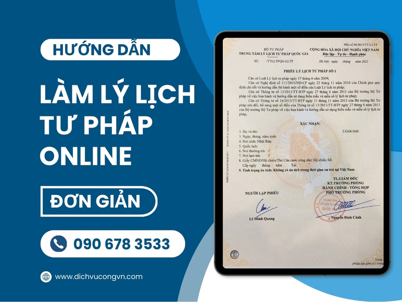 Hướng dẫn làm lý lịch tư pháp tại Bắc Giang