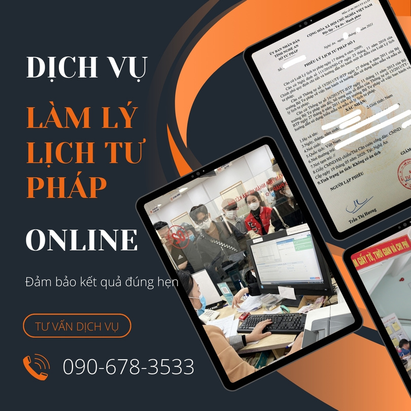 Dịch vụ làm lý lịch tư pháp tại Vĩnh Phúc online