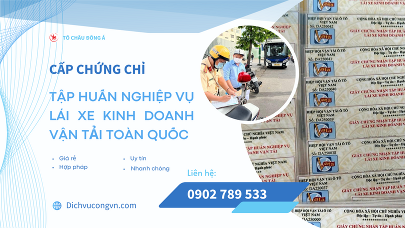 Làm thẻ tập huấn nghiệp vụ lái xe tại Đà Nẵng
