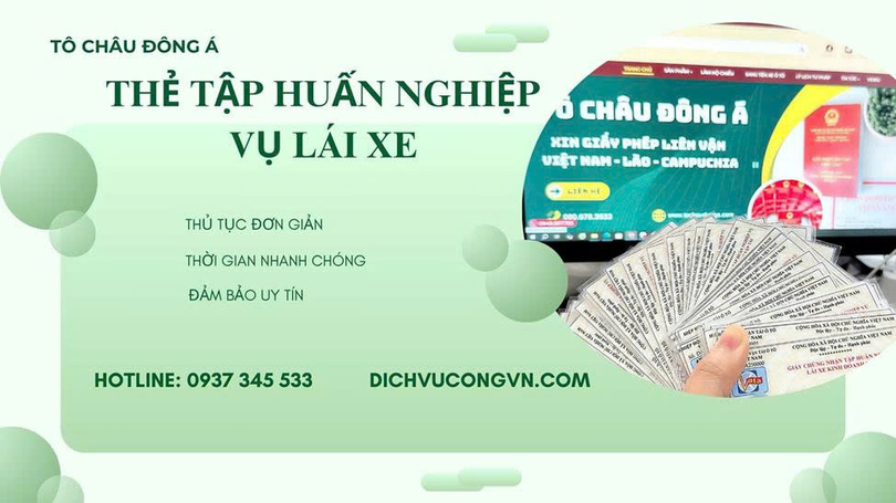Làm thẻ tập huấn nghiệp vụ lái xe giá rẻ ở Gia Lai