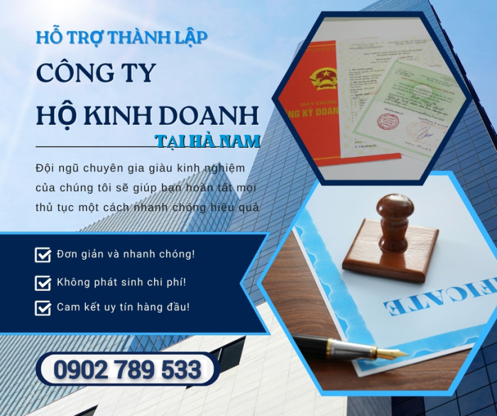 Thành lập công ty, hộ kinh doanh uy tín tại Hà Nam